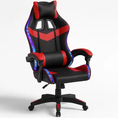 Immagine prodotto di Sedia da gaming Shally Dogan con strisce LED RGB multicolore e rivestimento in ecopelle