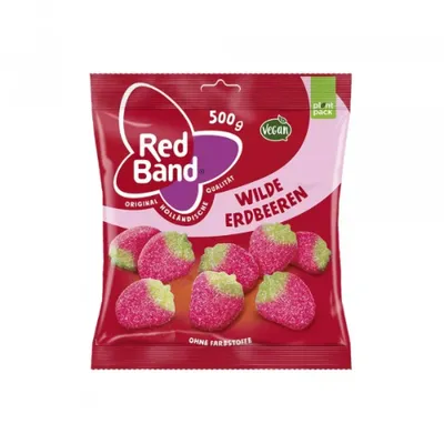 Produktbild von Red Band Wilde Erdbeeren, Fruchtgummi 500 g Beutel, 12 Stück