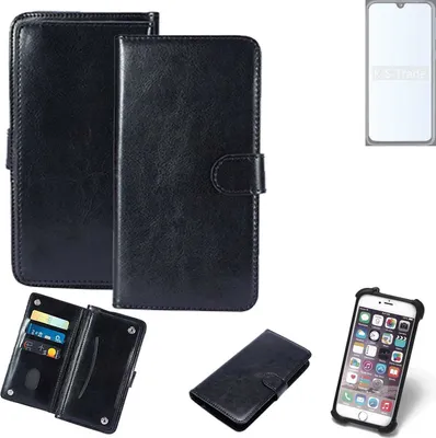 Produktbild von K-S-Trade 360° Hülle kompatibel mit Samsung Galaxy A40 schwarz Kunstleder Case BookCase WalletCase Kunstlederederhülle Handyhülle, Rundumschutz