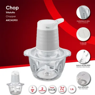 Immagine prodotto di Tritatutto Ardes Chop ARCHOP01 Lame in Acciaio Inox 300W Bianco