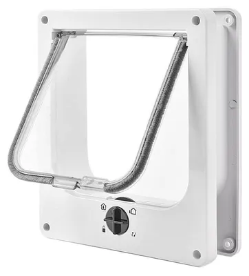 Immagine prodotto di Porta per gatti con chiusura magnetica a 4 vie, colore bianco, taglia M