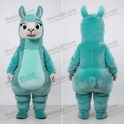 Produktbild von Türkisfarbene MASTICOT Cartoon-Lama-Maskottchen
