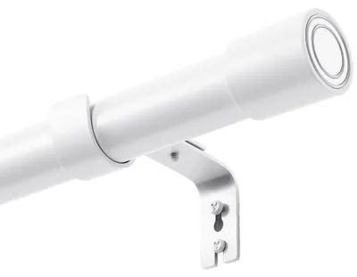 Ausziehbare Vorhangstange, weiß, 62-293 cm, Edelstahl