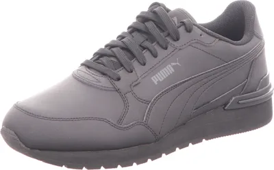 A single gray Puma ST Runner V4 sneaker is shown from a side angle against a white background.