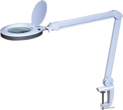 Immagine prodotto di Lampada da lavoro da scrivania a LED con lente d'ingrandimento - 8 diottrie - 8 W - 60 LED - Bianca