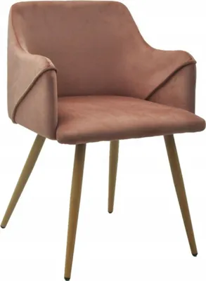 Image de Chaise rembourrée moderne VERONA vieux rose – velours, pour salle à manger et salon