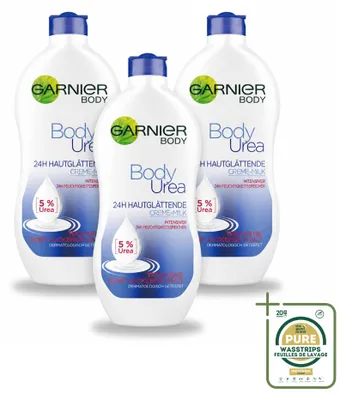 Produktbild von 3 x Garnier Body Urea Glättende Bodylotion mit Karitébutter 400 ml - Vorratspackung - 3 Stücke
