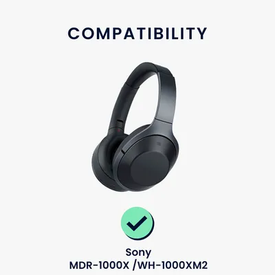 Produktbild von kwmobile 2x Ohrpolster kompatibel mit Sony MDR-1000X / WH-1000XM2 Polster - Kopfhörer Polster aus Kunstleder für Over Ear Headphones