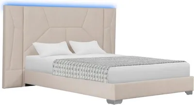 Obrázok produktu pre Kondela Manželská posteľ s roštom a LED osvetlením Altesa 160x200 cm - béžová