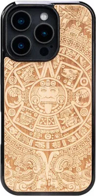 Produktbild von Holzhülle für iPhone 16 Pro, Bewood Aniegre Aztekischer Kalender