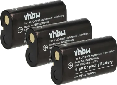 Produktbild von vhbw 3x Akku kompatibel mit Kodak EasyShare Z712 IS, Z812 IS, Z612, Z1015 IS, Z1085 IS, Z1485 IS, Z8612 IS, Z1012 IS Kamera (1200 mAh, 3,6 V, Li-Ion)