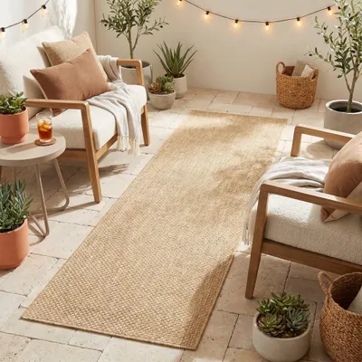 Produktbild von Tapiso Teppichläufer YUCANA Outdoor Beige Balkon UV-beständig 70 x 250 cm