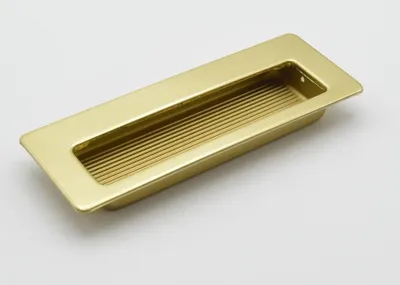 Zdjęcie produktu dla Rękojeść do umywalki prostokątna, wykonana z zamaku, wymiary 115x42 mm, kolor: złoty. Zestaw 5 sztuk