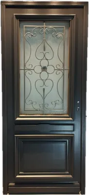 Image de Porte d'entree Bois vitree, Candice RAL 7016, H215 x L90 p.Gauche  + Poignée Et Barillet (ref010403RFP)