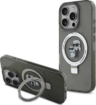 Produktbild von Karl Lagerfeld Ringstand Karl And Choupette Magsafe Iphone 16 Pro Max Handyhülle Grau Grau One Size