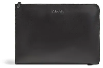 Immagine prodotto di Negotia Plenum: Custodia per documenti in pelle, 15,6 pollici, colore nero – Custodia per laptop con scomparto A4, raccoglitore per conferenze, organizer per ufficio