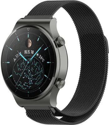 Produktbild von Strap-It Huawei Watch GT 2 Pro Milanese-Armband (Schwarz)