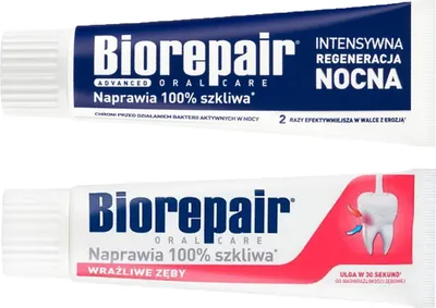 Zdjęcie produktu dla Biorepair Zahnpasta Set Night Wrażliwe Zęby 2x75ml Reparatur Schutz