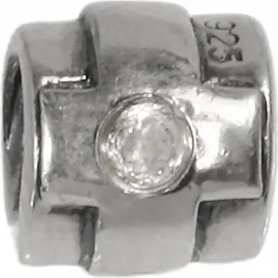Produktbild von CarloBiagi Charm Bead Kreuz Zirkonia 925 Echt Silber Schmuck Element D2BBSCZ18C