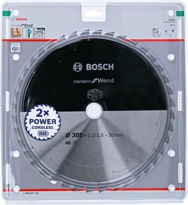 Obrázek produktu pro Bosch 2 608 837 741, Tvrdé dřevo, Měkké dřevo, 30,5 cm, 3 cm, 1,6 mm, 5000 ot/min, 2,2 mm