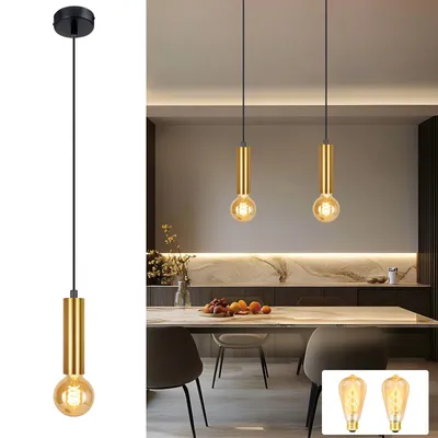 Zdjęcie produktu dla ZMH 1 płomienna lampa wisząca na stół do jadalni lampa wisząca lampa wisząca E27 czarne złoto lampa nocna lampa nocna do jadalni wisząca industrialna lampa kuchenna