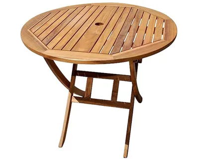 Produktbild von Gartentisch Akazie 90 cm rund Klapptisch JUSTIN