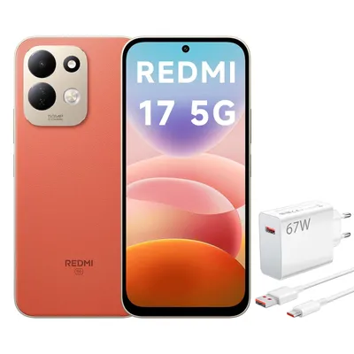 Immagine prodotto di Xiaomi REDMI 17 5G, smartphone con 4GB di RAM, 256GB di memoria, colore arancione, batteria da 7500mAh e ricarica rapida da 67W. Schermo a 120Hz
