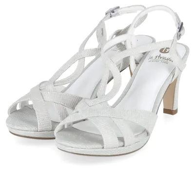 Imagen del producto de Sandalias de tacón para mujer La Strada, modelo Glam, color blanco, material sintético, talla 42