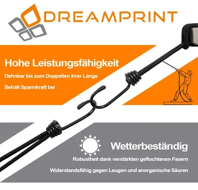 Produktbild von Dreamprint Expanderschlinge mit Haken 100 Stück / 30 cm