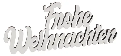 Weihnachts-Schriftzug aus Holz, weiß, 20 cm