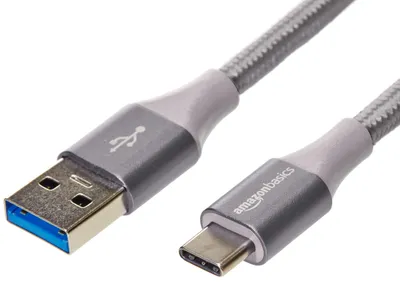 Immagine prodotto di AmazonBasics UTC-C-A-3.1-GEN 2, cavo da 0,9 metri, connettori USB-C e USB-A, USB 3.2 Gen 2 (3.1 Gen 2), velocità di trasferimento 10 Gbit/s, colore grigio