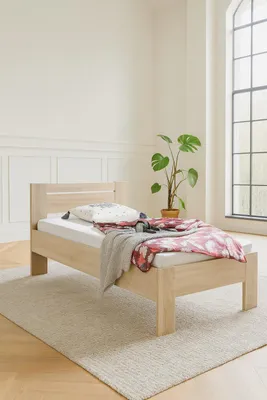 Produktbild von Einzelbett Liegefläche 90x200 Bett Eiche Sonoma Mittelbalken #4246