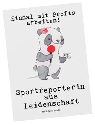 Produktbild von Mr. & Mrs. Panda Postkarte Sportreporterin Leidenschaft - Weiß - Geschenk, Grußkarte, Ansichtskarten, Ansichtskarte, Fotokarte, Postkarten
