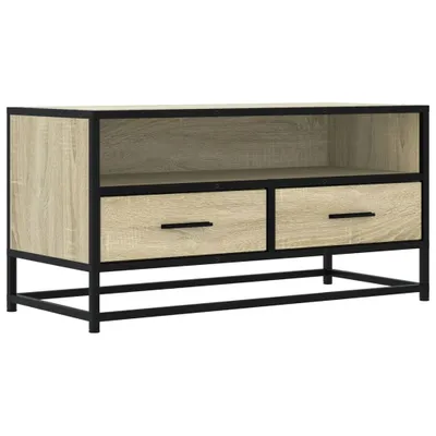 Produktbild von vidaXL TV-Schrank Sonoma-Eiche 80x34,5x40 cm Holzwerkstoff und Metall