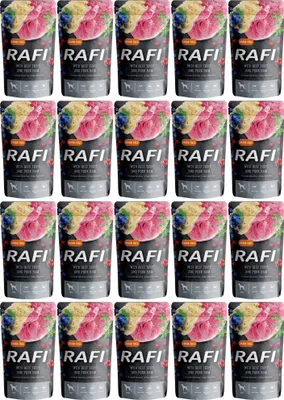 Produktbild von Dolina Noteci Rafi Nassfutter für Hunde, Rindermägen, Schinken, Blaubeeren, 24 x 500 g