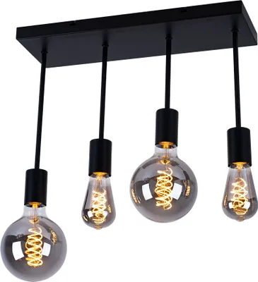 Produktbild von Deckenleuchte, 4 flammig, Metall, schwarz, H 34 cm