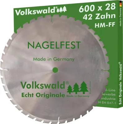 Produktbild von Volkswald ® HM-Sägeblatt FF 600 x 28 mm Z= 42 Nagelfest Schalholz-tafel Bauholz Brennholz Schalholz Wippsäge Tischkreissäge Brennholzsäge Kreissägeblatt