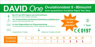 Produktbild von David One 50 x Ovulationstest Streifen 0-80 miu/ml mit LH Wert Anzeige