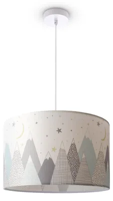 Produktbild von Deckenlampe Kinderzimmer Pendelleuchte Babyzimmer Feuerwehr Straße Polizei E27Leuchtenart / FarbePendelleuchte - Weiß