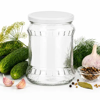 Produktbild von MIKONI Einweckgläser | 24 Stück | 500 ml | WEIß Deckel | Einmachgläser, Vorratsgläser, Einmachglas, 0.5 L Marmeladengläser, Sturzgläser, Gurkengläser