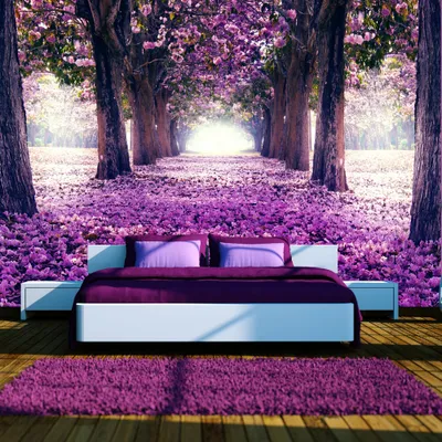 Produktbild von Fototapete selbstklebend 3d Effekt 294x210 cm Tapete Wandtapete Wandbilder Klebefolie Dekofolie Tapetenfolie Wand Dekoration Wohnzimmer - Weg Natur Alee Baum c-A-0031-a-c