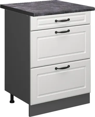 Produktbild von Küchenunterschrank Vicco R-Line Weiß Landhaus 60 cm mit Schubladen, AP Anthrazit, Model 45378