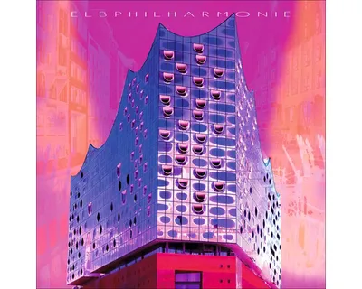 Produktbild von Glasbild Hamburg Elbphilharmonie pink 50x50 cm