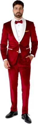 Produktbild von Roter Samt Deluxe Anzug - Santa Weihnachtskostüm Größe: 60