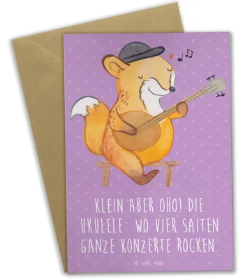 Produktbild von Mr. & Mrs. Panda neujahrskarte Ukulele Magie - Lavendeltraum - Geschenk, Lieder, weihnachtskarten, Musiker, Instrument, Hawaii, dankeskarten, osterkarte, Musikinstrument