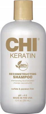 Imagen del producto de Champú CHI Keratin, 355 ml, Champú, Unisex, para cabello dañado, nutritivo, brillante, fortalecedor, envase