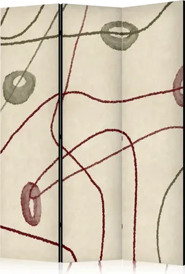 Zdjęcie produktu dla Parawan jednostronny Tła i desenie 135x172 cm 3-częściowy biały