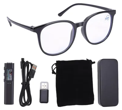 Produktbild von 2,7K HD-Kamera-Brille WiFi 110 Grad Weitwinkel 12 MP Videoaufzeichnung Brille mit Rauschunterdrückung Dual-Richtmikrofon Schwarz