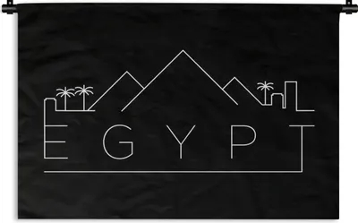 Produktbild von MuchoWow® Wandteppich Wandbehang Skyline "Ägypten" auf schwarzem Hintergrund 60x40 cm Tapisserie Dekoration Wandtuch - Wanddekorationen