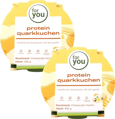 Produktbild von for you protein quarkkuchen- Cheesecake Vanilla Doppelpack